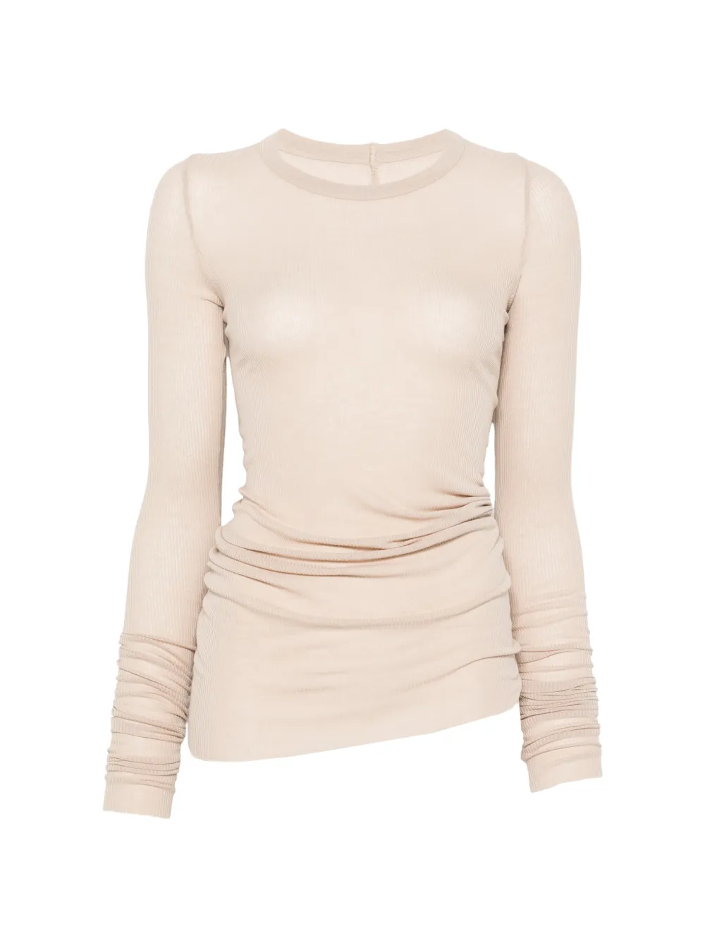 Rick Owens ribbed-knit long-sleeve T-shirt - Nude