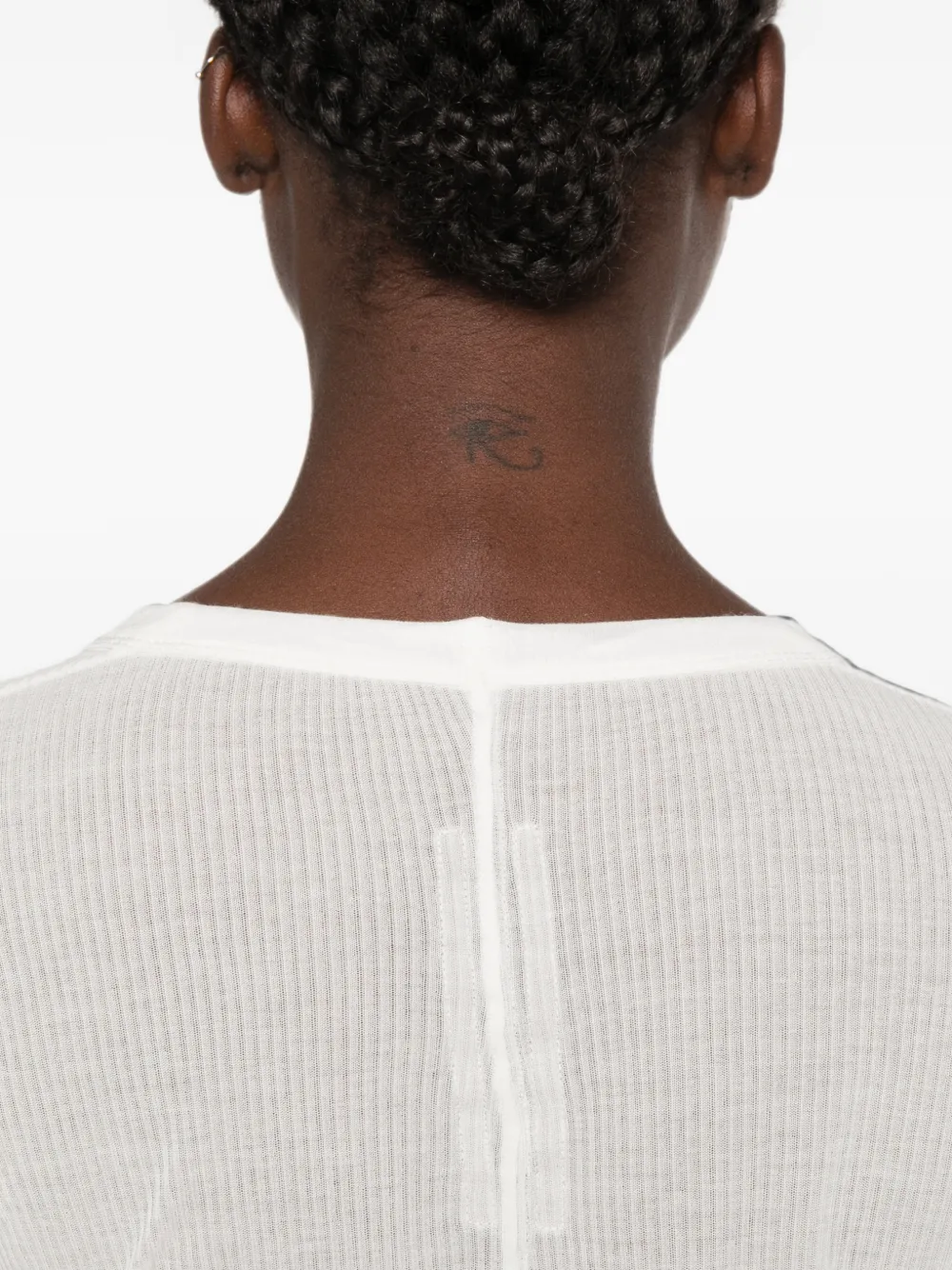 Rick Owens Tower geribbeld T-shirt met lange mouwen Beige