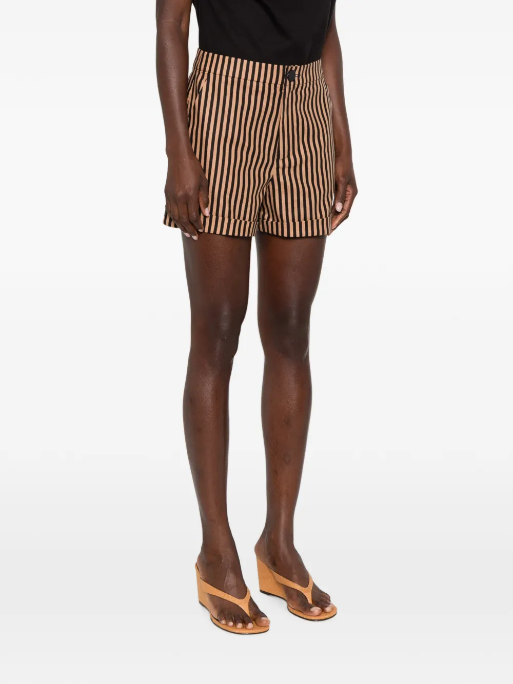 Simon Miller Como gestreepte shorts Zwart
