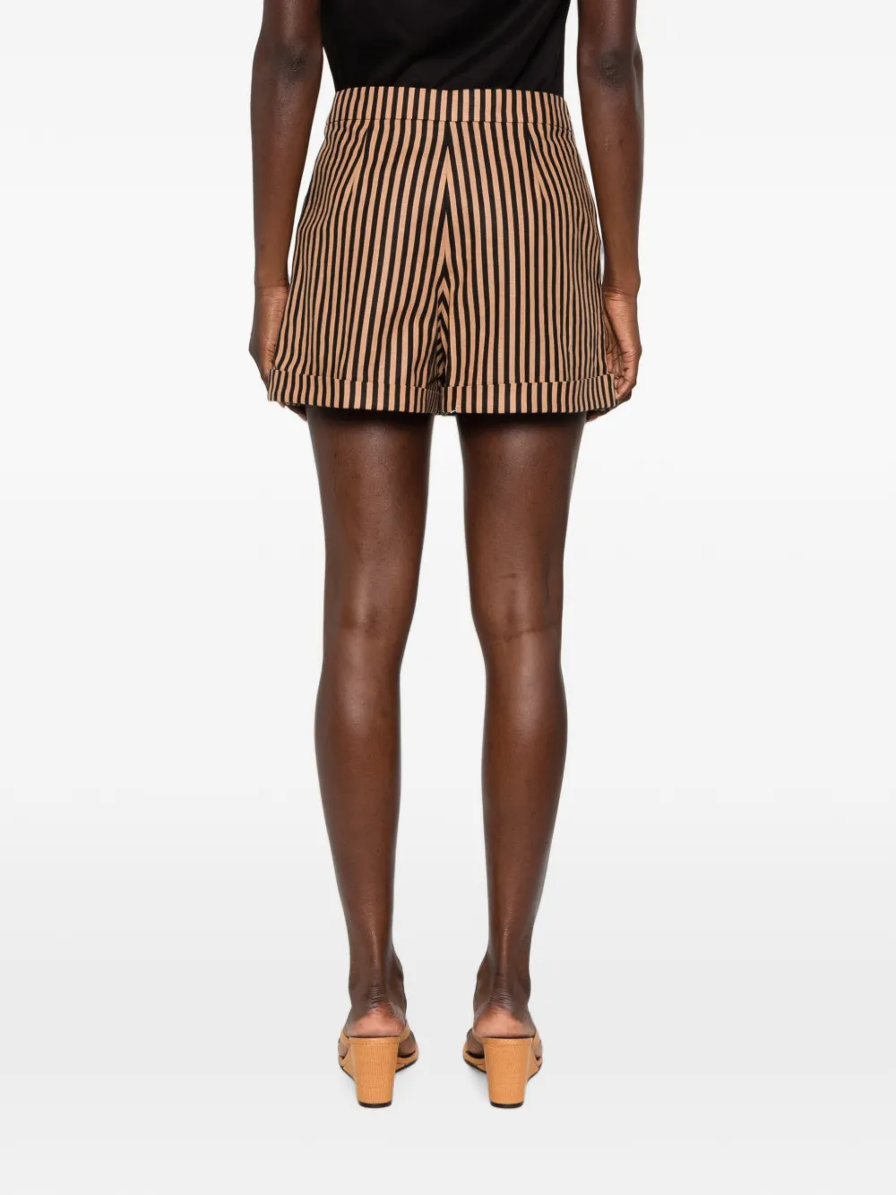 Simon Miller Como gestreepte shorts Zwart