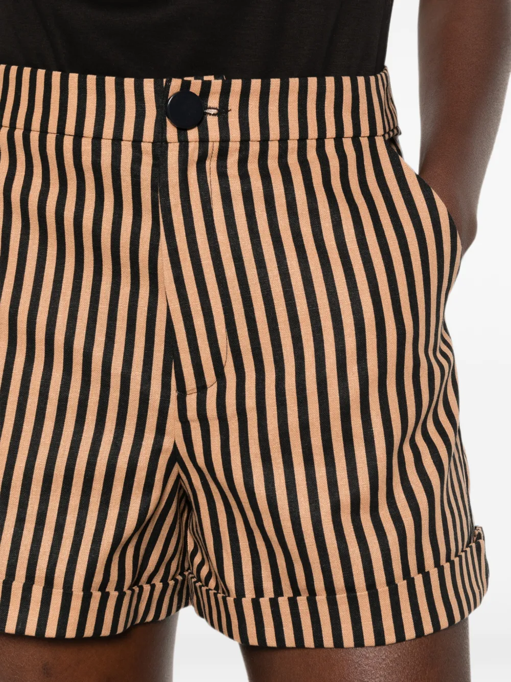 Simon Miller Como gestreepte shorts Zwart