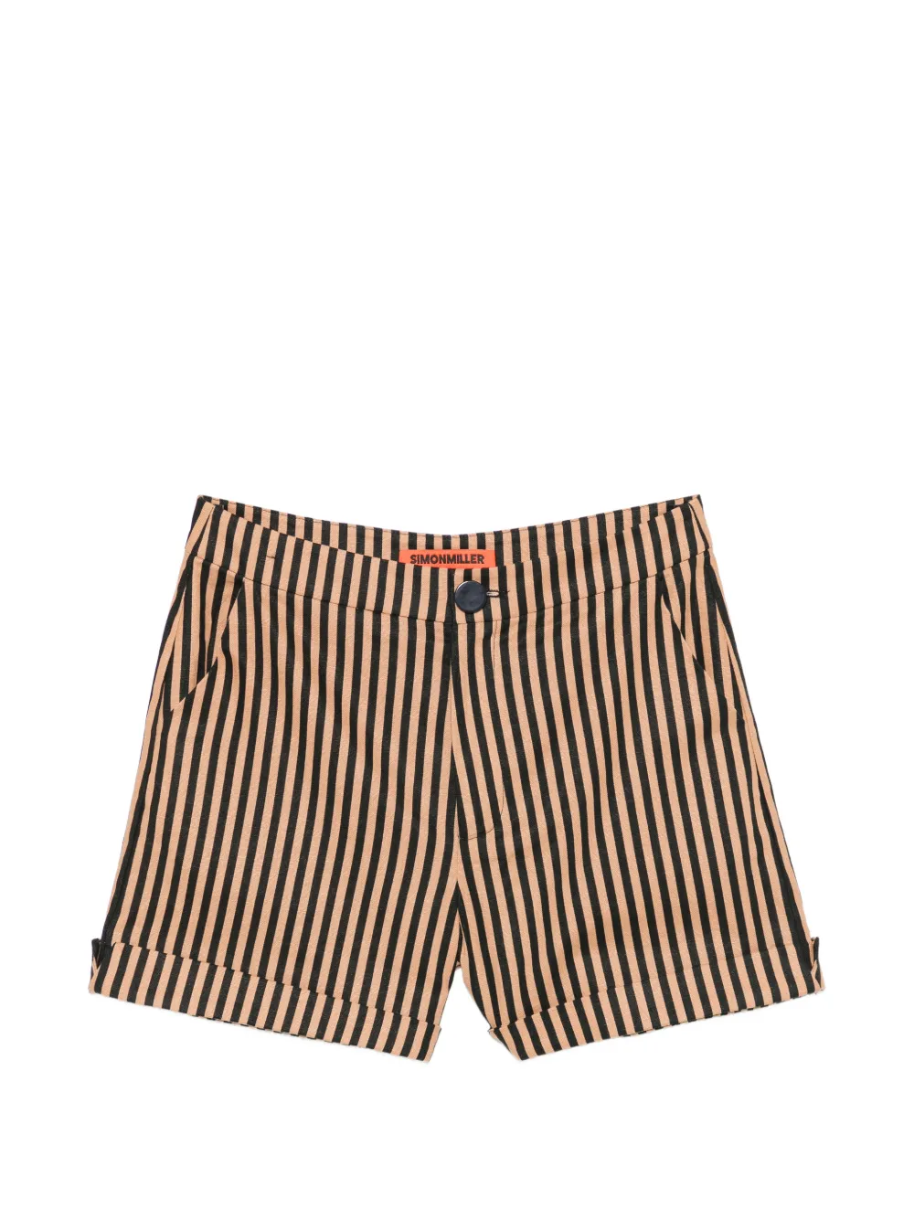 Simon Miller Como striped-pattern shorts - Nero