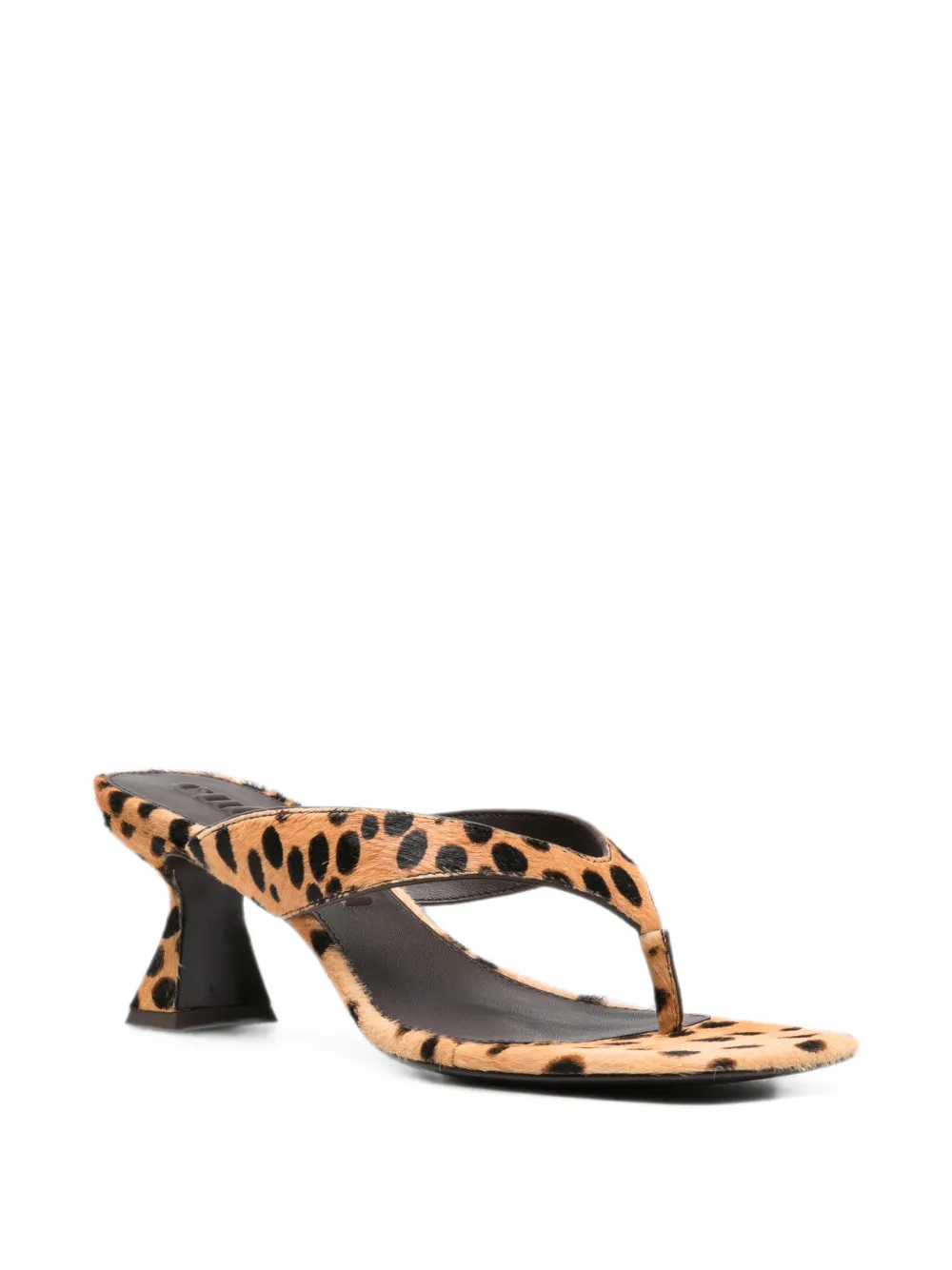 Cult Gaia cheetah-print thong sandals Beige