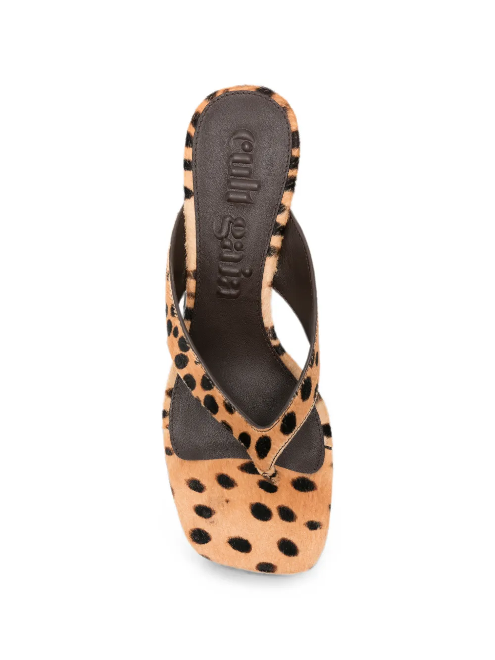 Cult Gaia cheetah-print thong sandals Beige