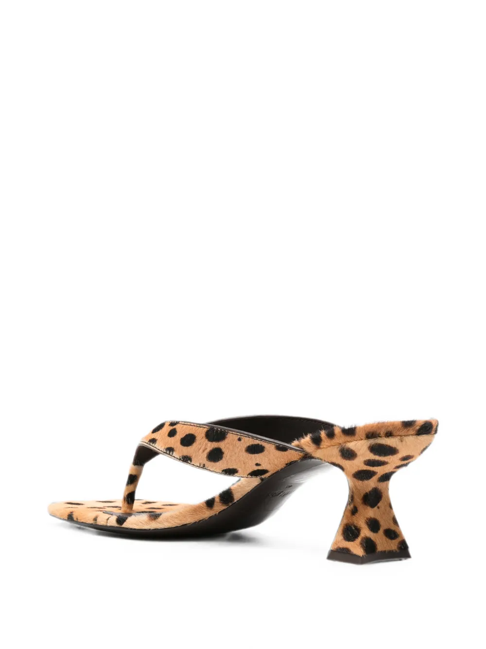 Cult Gaia cheetah-print thong sandals Beige