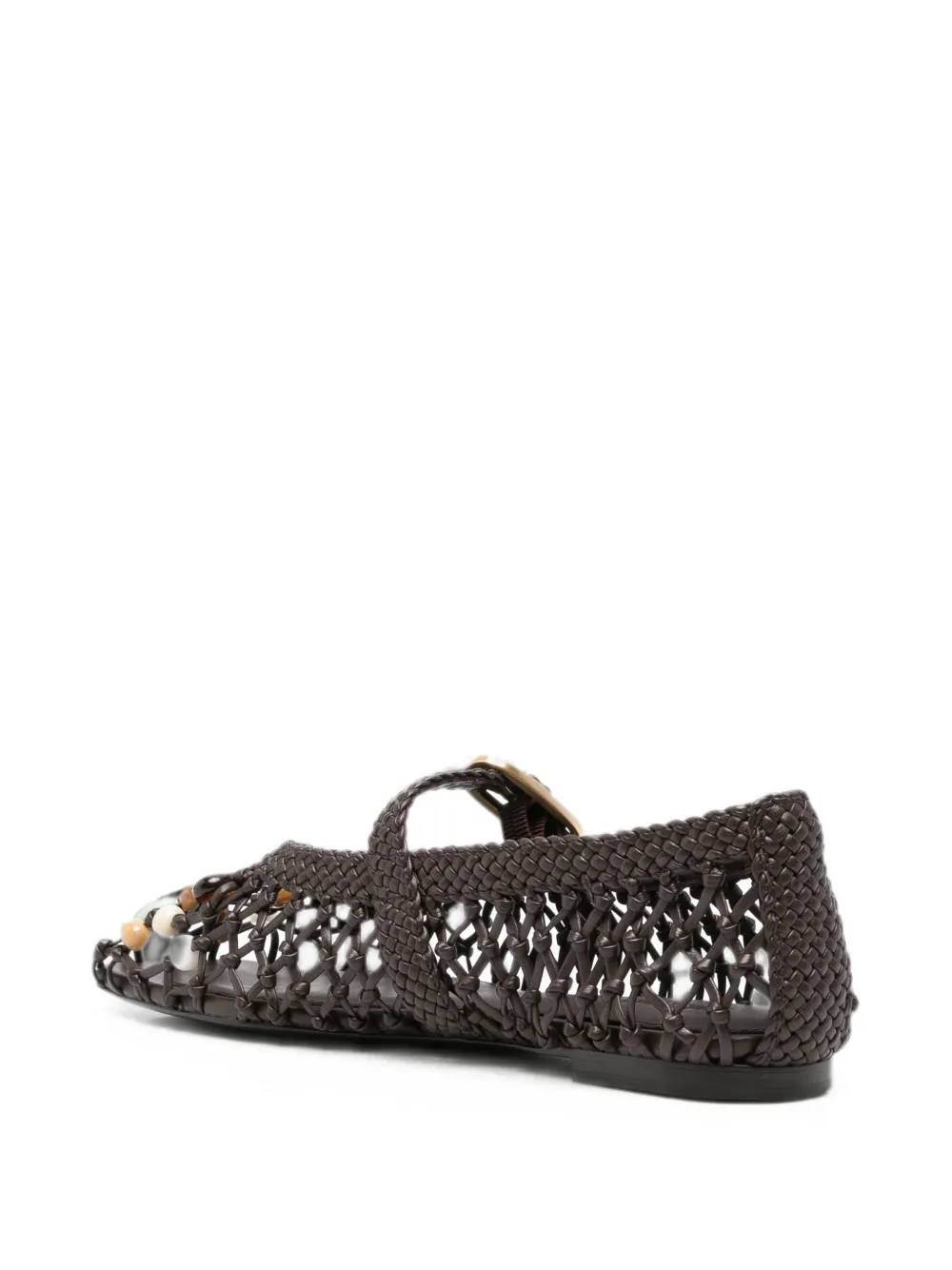 Cult Gaia Mercier bead-embellished ballet flats Bruin