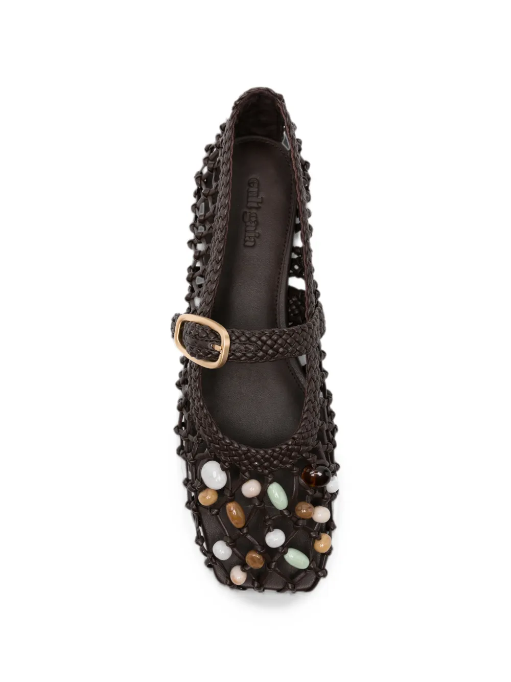 Cult Gaia Mercier bead-embellished ballet flats Bruin