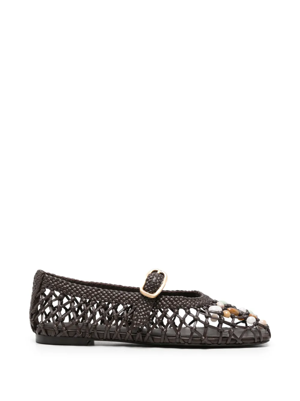 Cult Gaia Mercier bead-embellished ballet flats Bruin