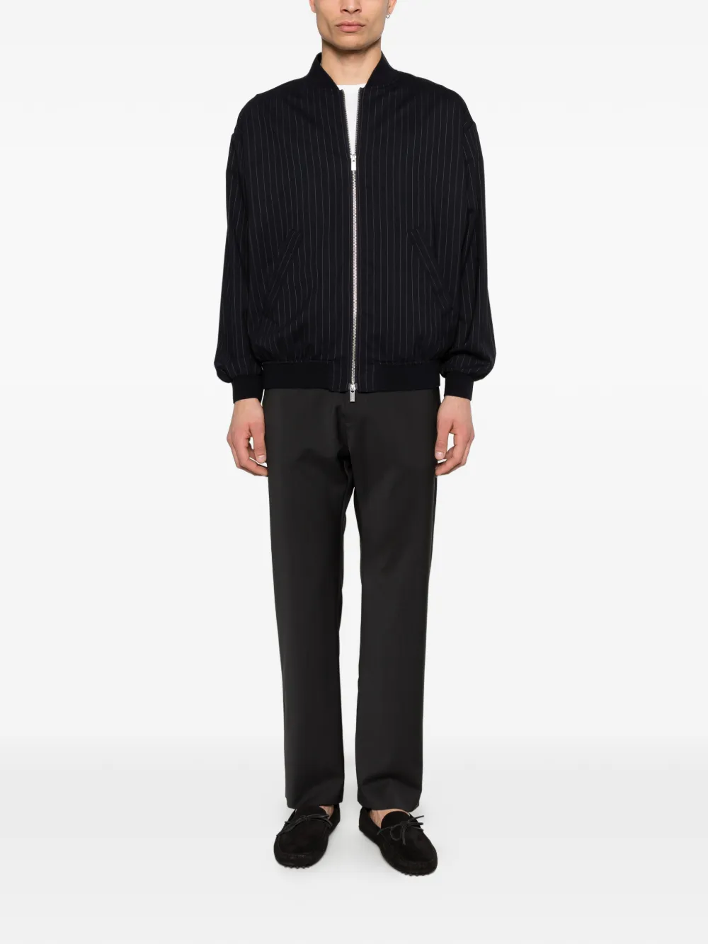 Barena pinstripe zip-up bomber jacket | Bomber Jackets | Image 2