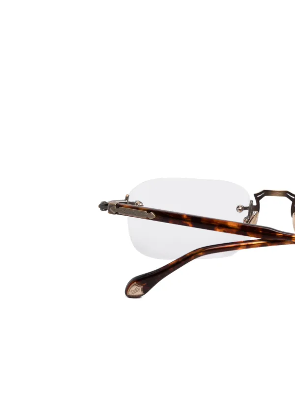 Matsuda M5009 rectangle-frame Glasses | Brown | FARFETCH