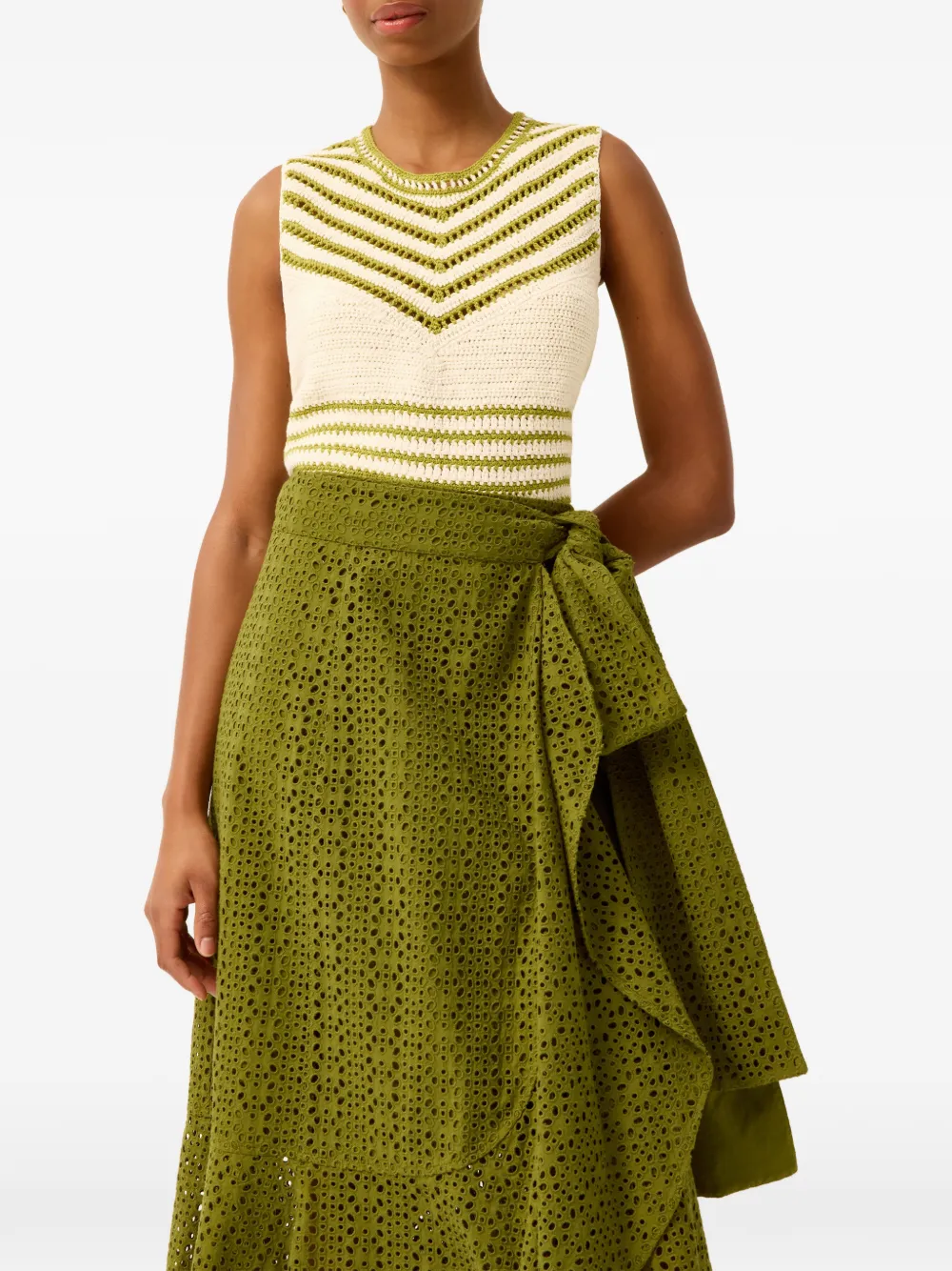Marie Oliver Gestreepte tanktop Beige