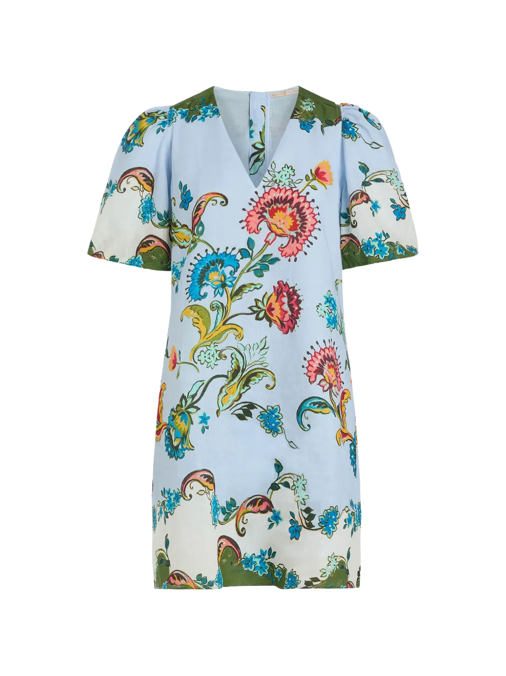 Marie Oliver Kiki floral puff-sleeve dress - Blu