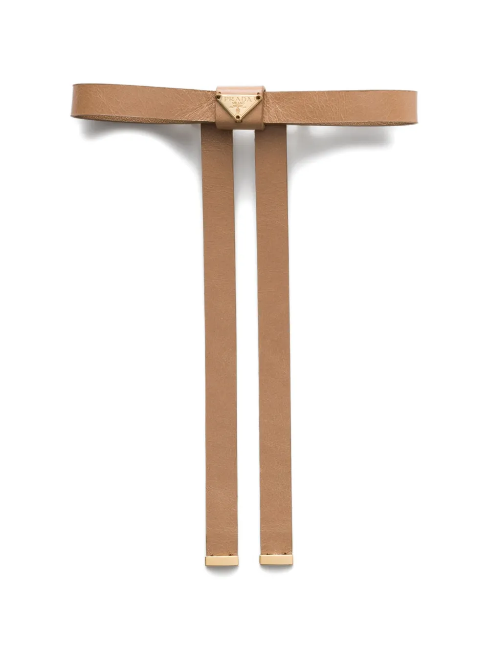 Prada leather hair clip - Toni neutri