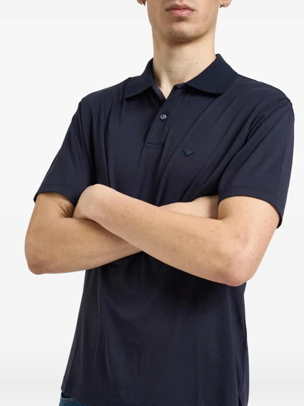 Emporio Armani Poloshirt met geborduurd logo Blauw