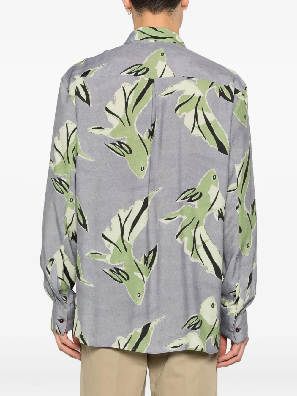 Paul Smith Overhemd met print en knopen Grijs