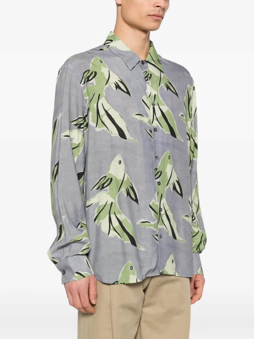 Paul Smith Overhemd met print en knopen Grijs