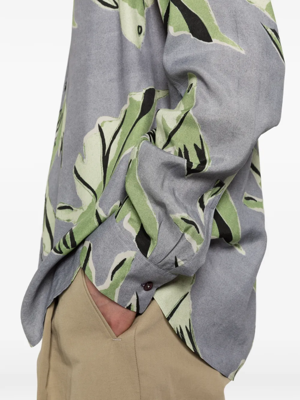Paul Smith Overhemd met print en knopen Grijs