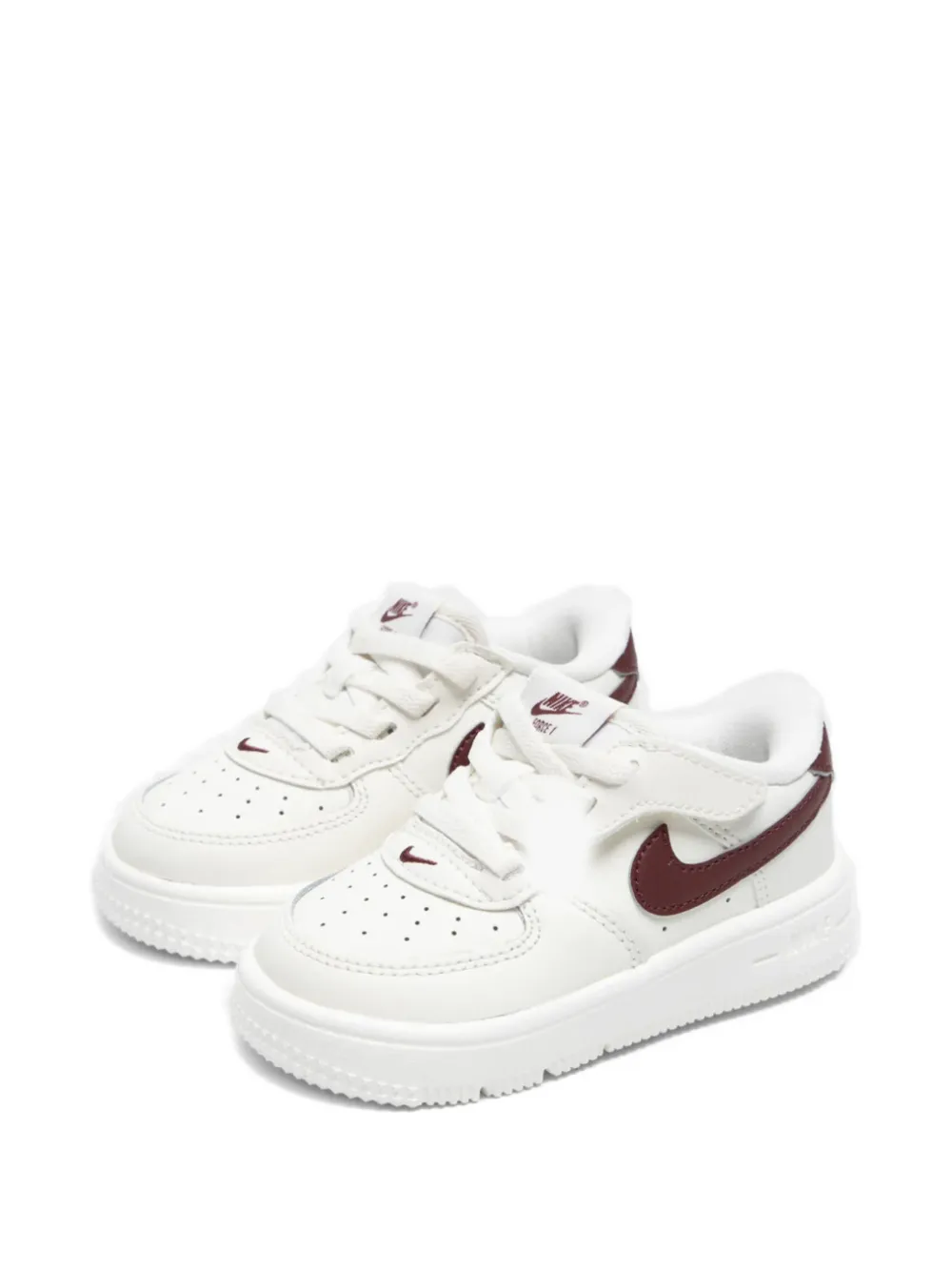 Nike Kids Force 1 Easyon "Sail/Dark Red" sneakers - Bianco