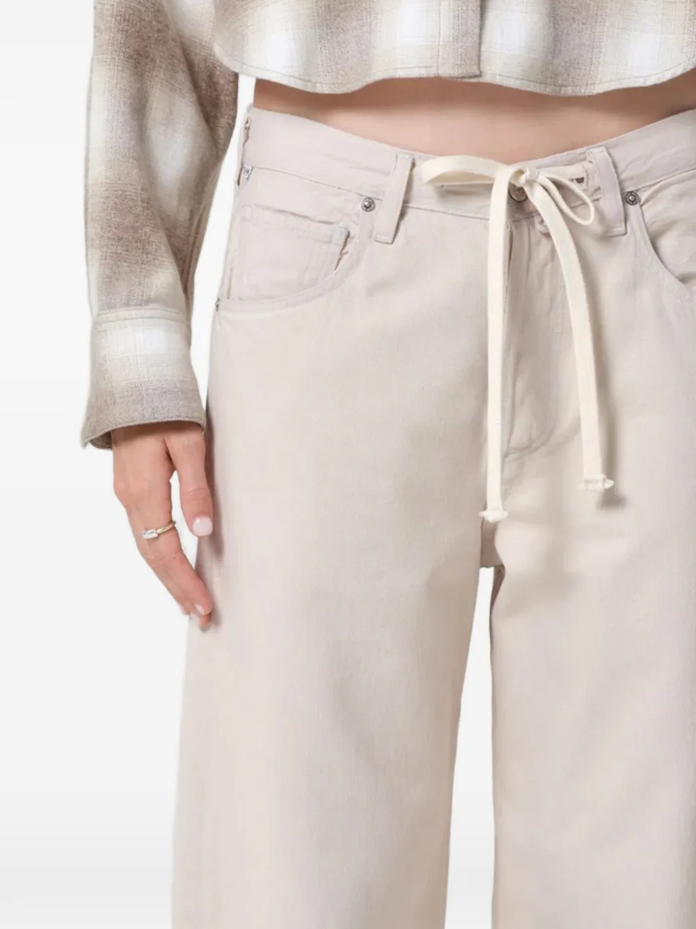 Citizens of Humanity Brynn jeans met trekkoordtaille Beige