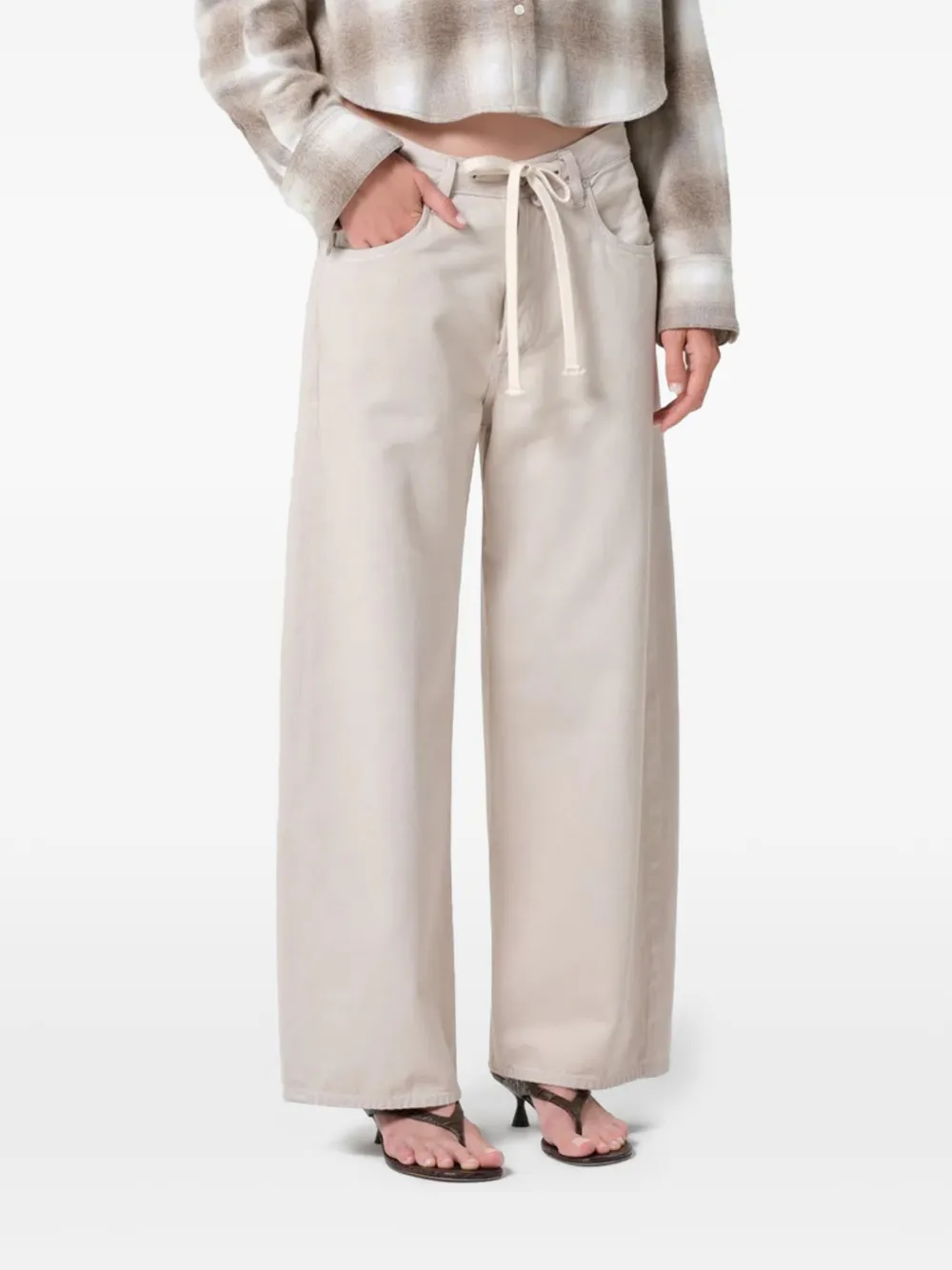 Citizens of Humanity Brynn jeans met trekkoordtaille Beige
