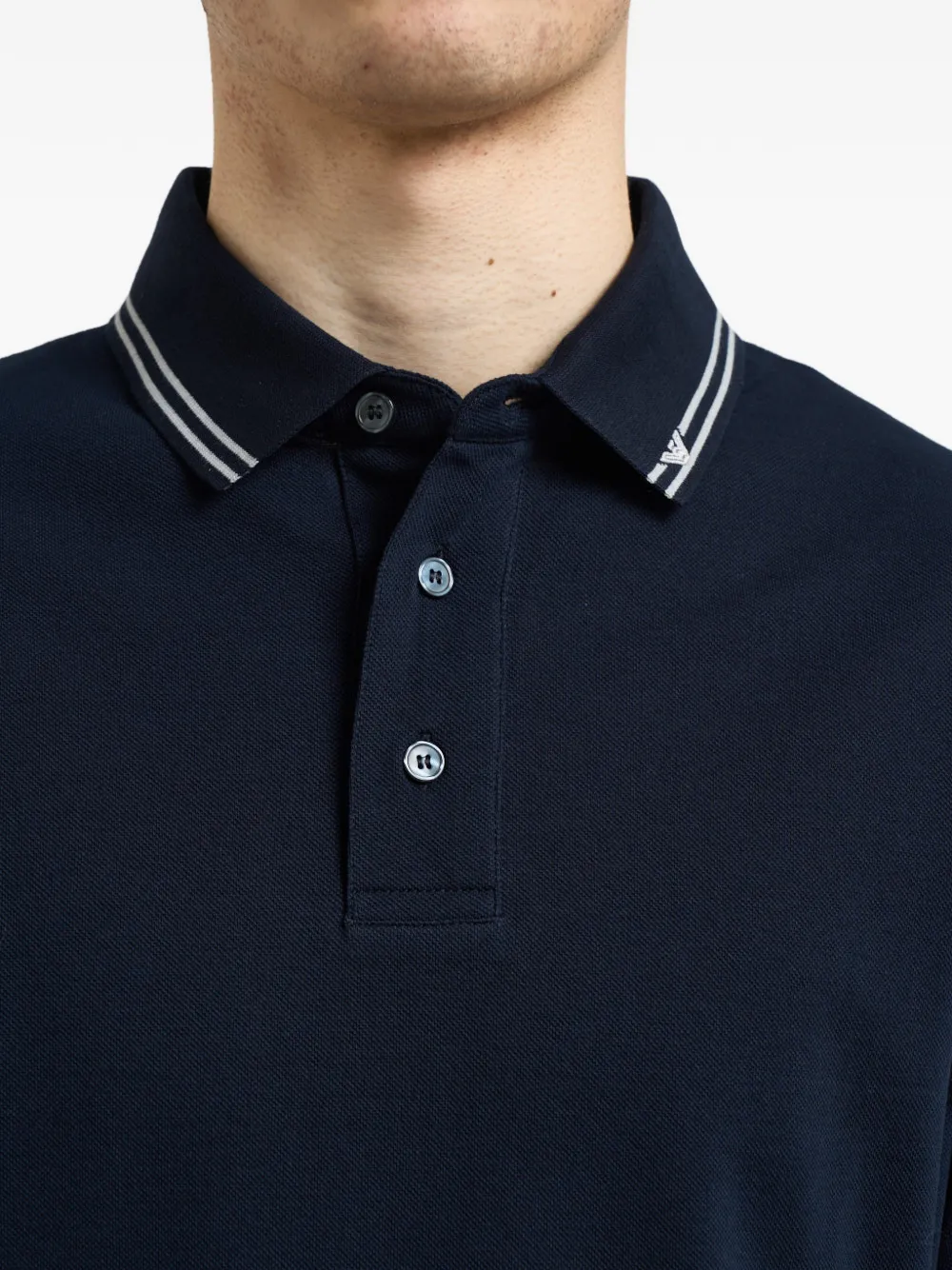 Emporio Armani Poloshirt met gestreepte kraag Blauw