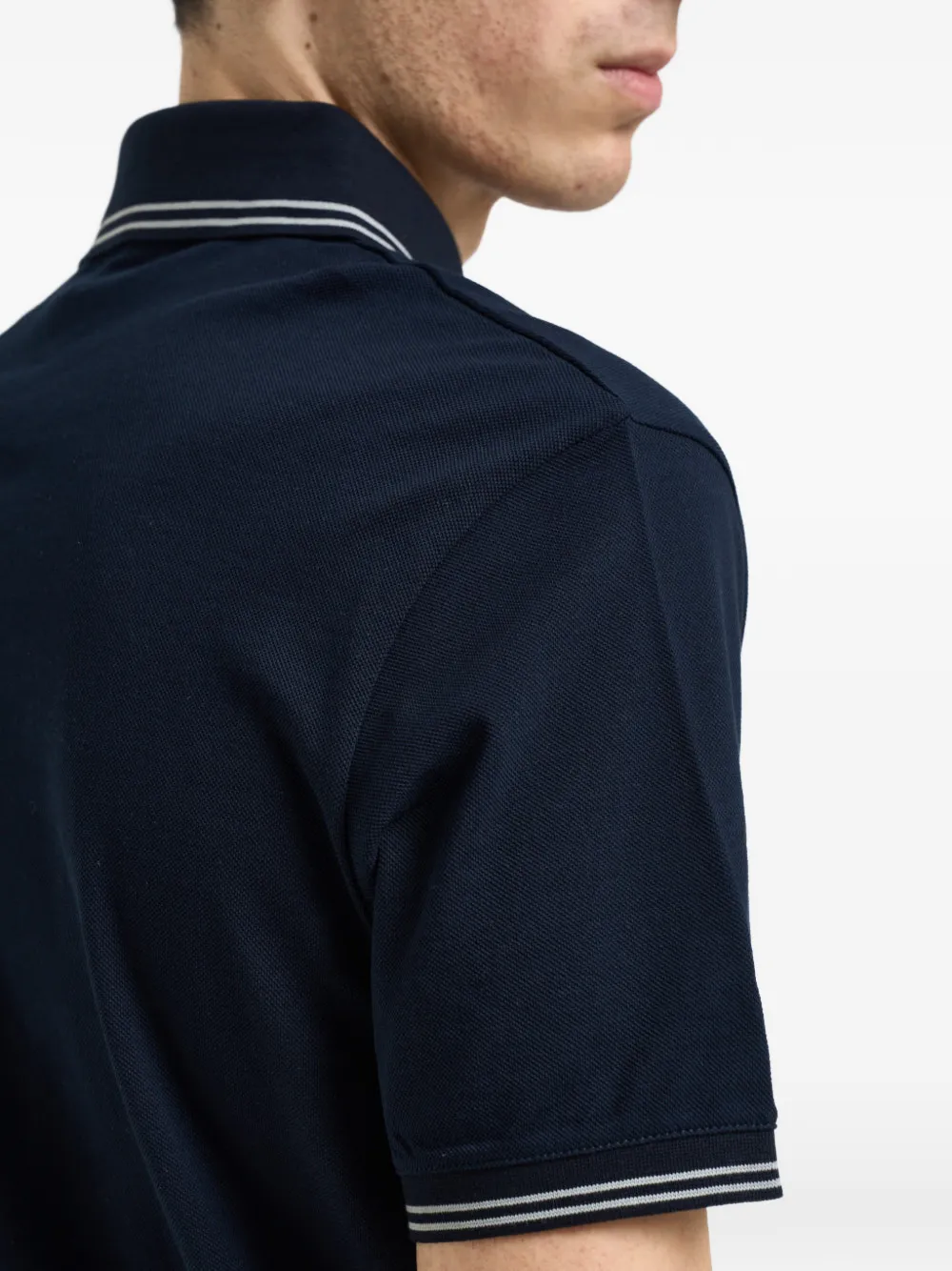 Emporio Armani Poloshirt met gestreepte kraag Blauw