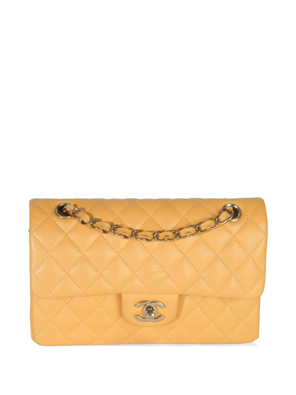 CHANEL Pre-Owned Borsa a spalla Classic Double Flap piccola 2021-2024 - Giallo