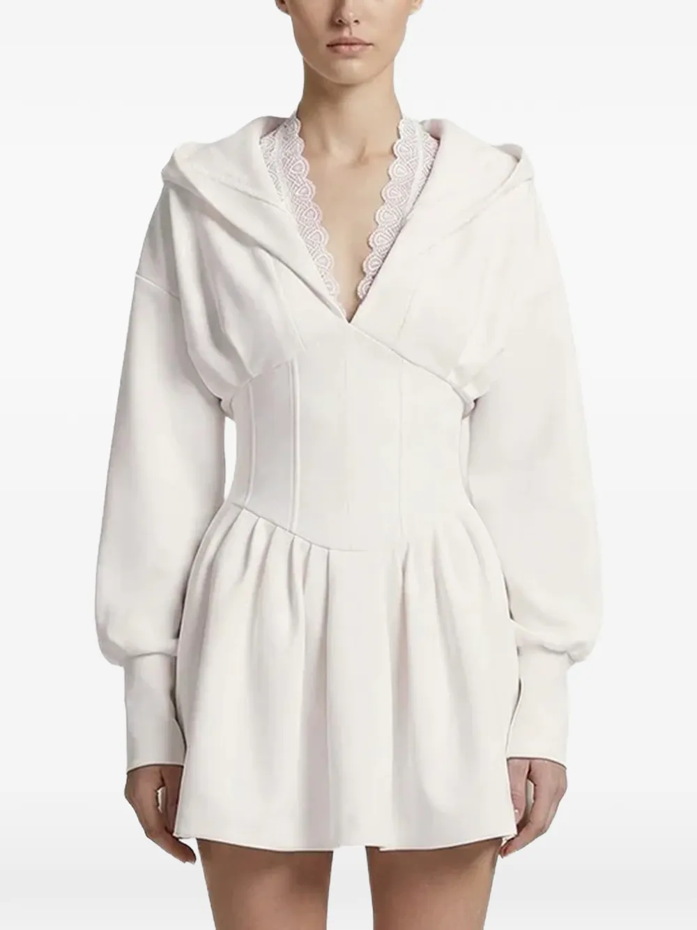  Hamza Karol Hooded Dress - White 