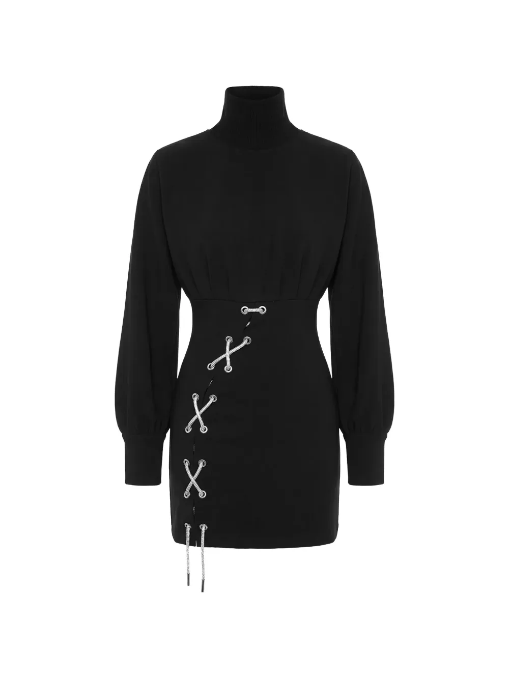 HAMZA long-sleeve cocktail dress - Nero
