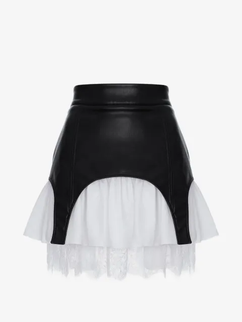HAMZA Black Swan layered skirt