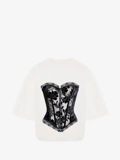 HAMZA playera con estampado floral