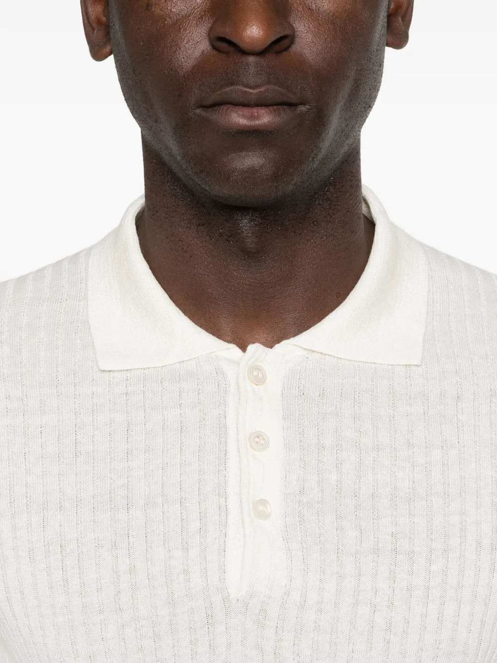 Gran Sasso Geribbeld poloshirt Beige