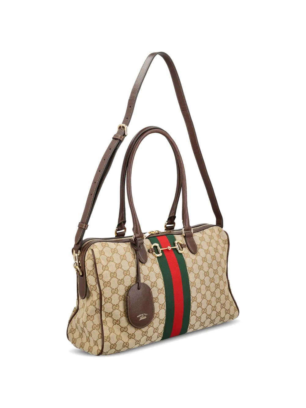 Gucci GG Boston shopper met Web-streep Beige