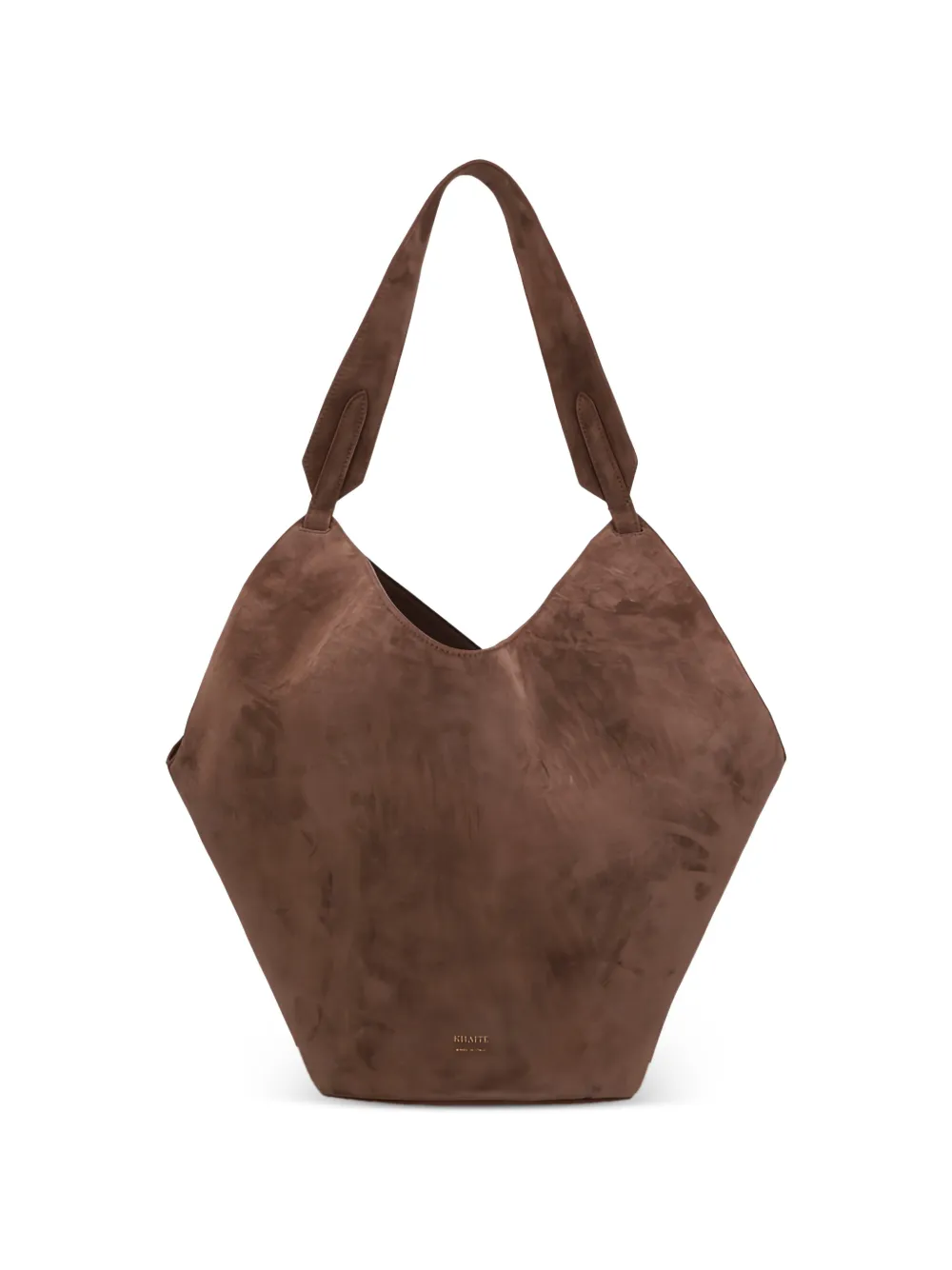 KHAITE small Lotus suede bucket bag - Marrone