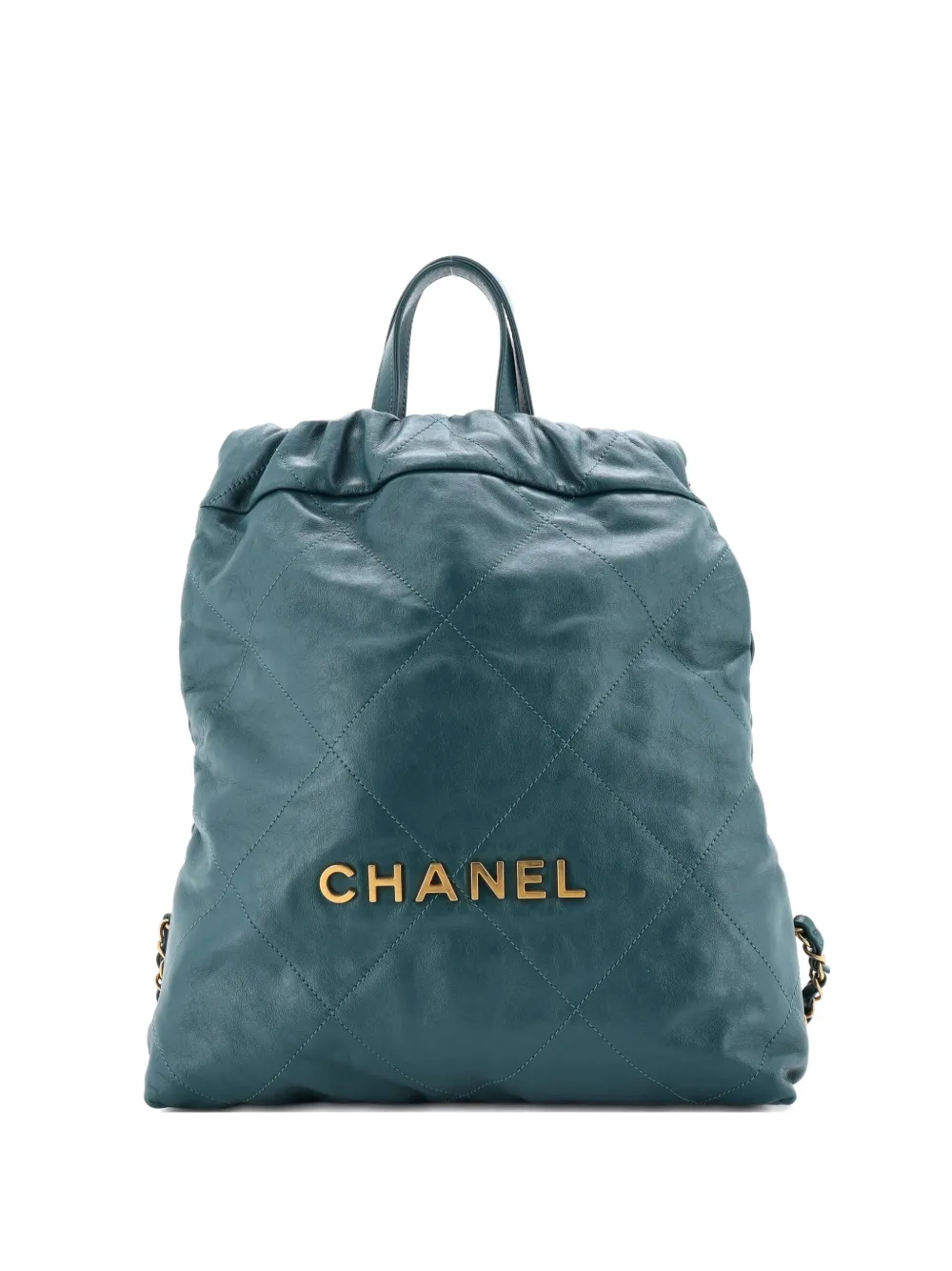 CHANEL Pre-Owned 22 Chain Quilted Calfskin Medium backpack - Verde