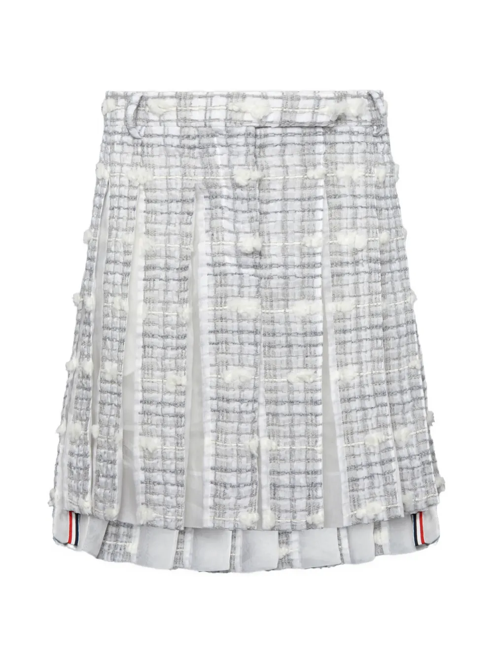 Thom Browne Repp striped pleated midi skirt - Bianco