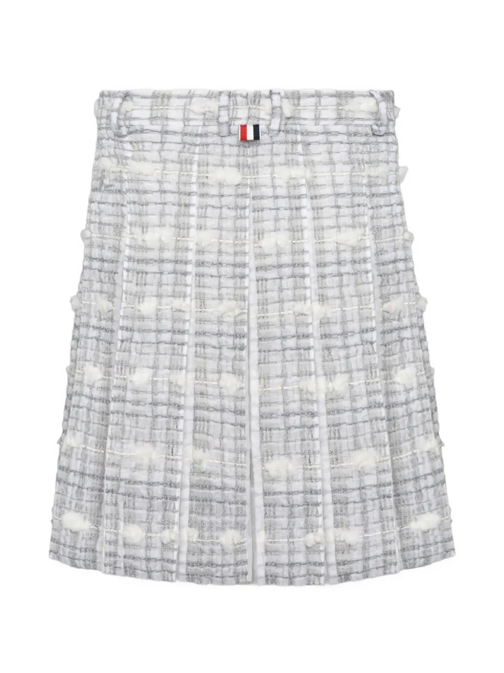 Repp striped pleated midi skirt