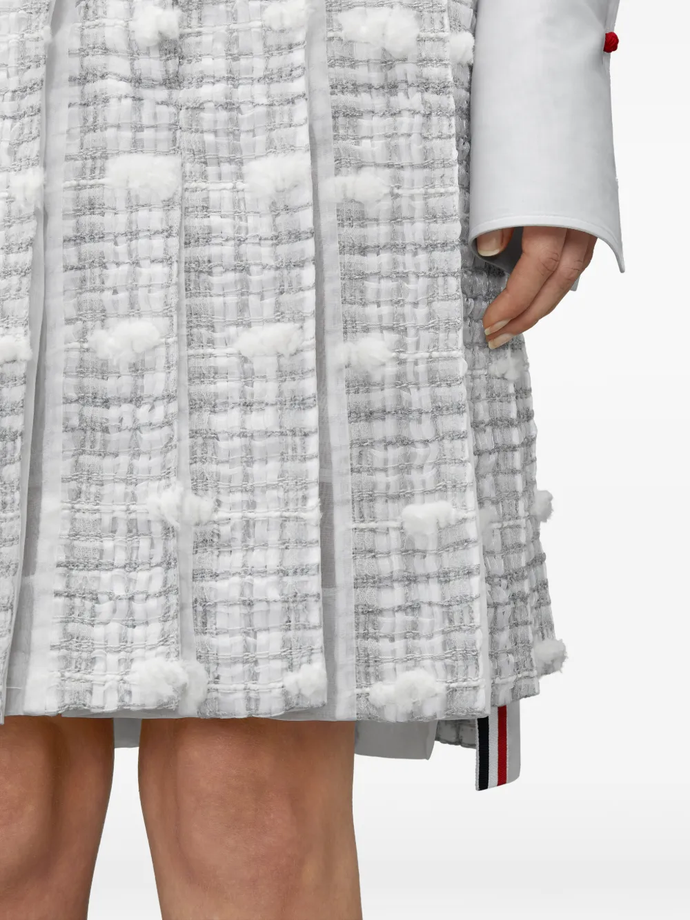 Repp striped pleated midi skirt