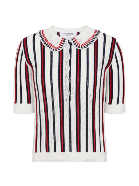 Thom Browne playera tipo polo tejida de crochet