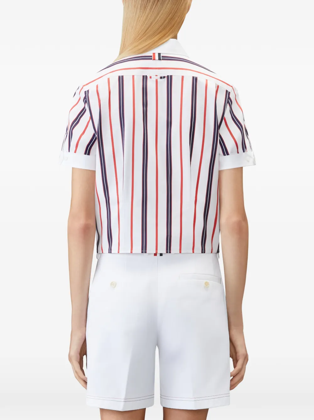 Thom Browne Repp gestreepte popeline blouse Wit