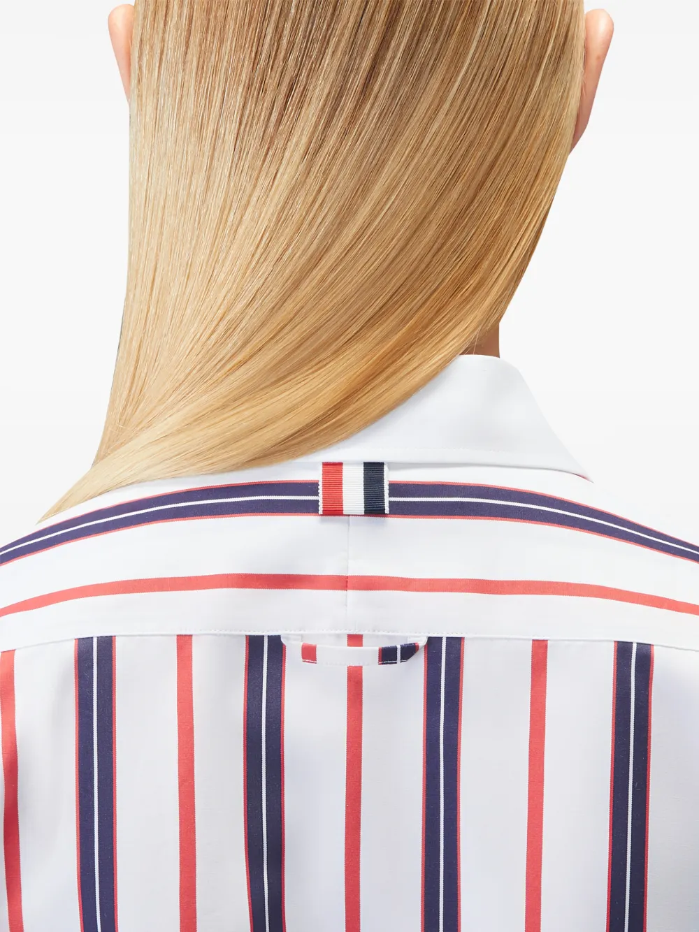 Thom Browne Repp gestreepte popeline blouse Wit