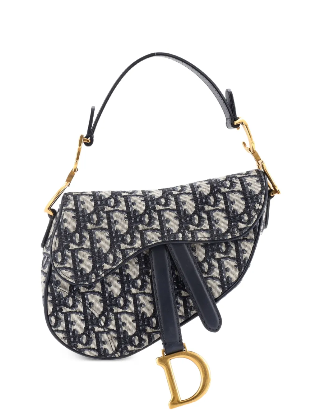 Christian Dior Pre-Owned Saddle Handbag Oblique Canvas Mini shoulder bag - Blu