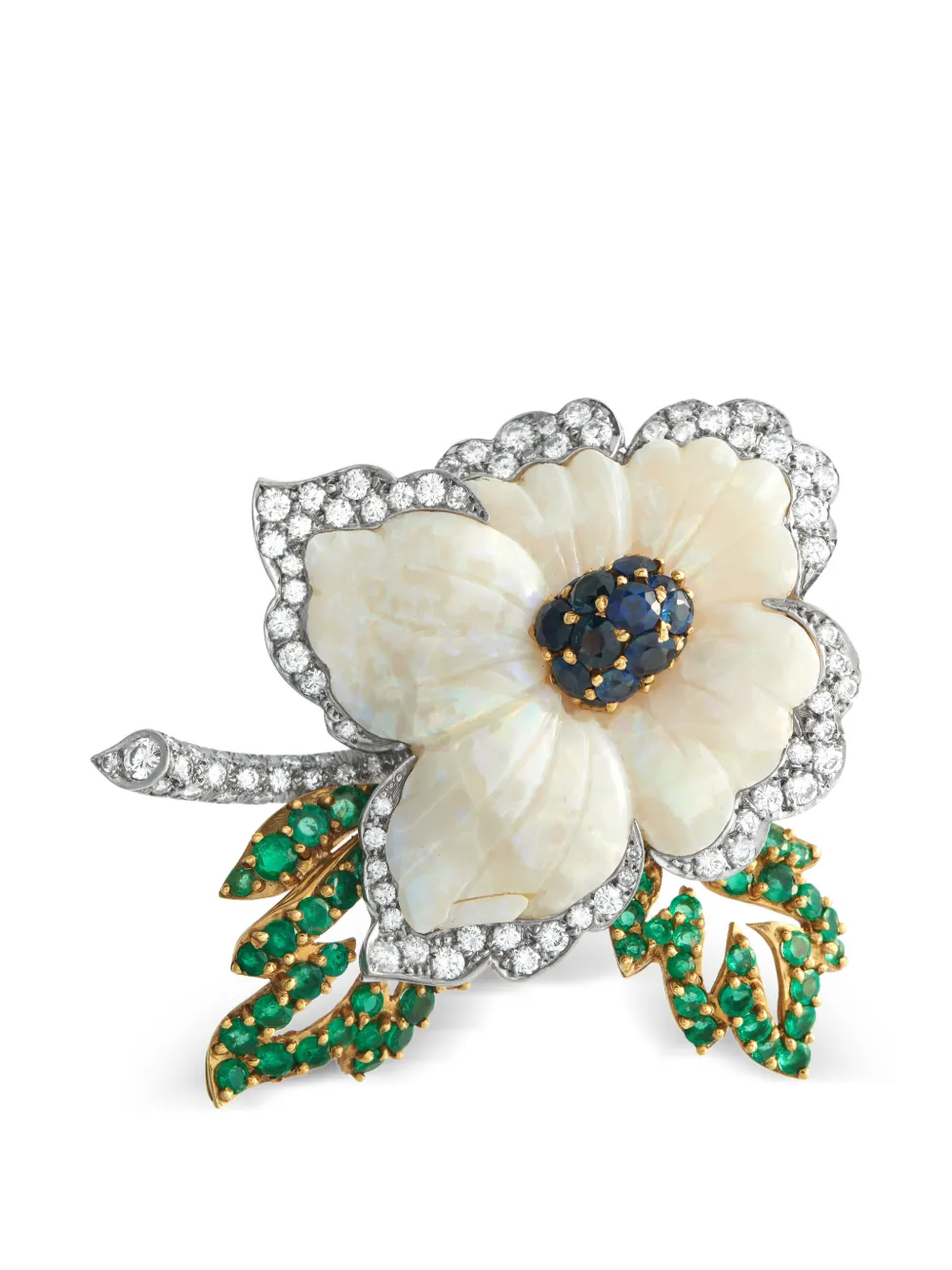 LB Exclusive multi-stone flower brooch - Oro