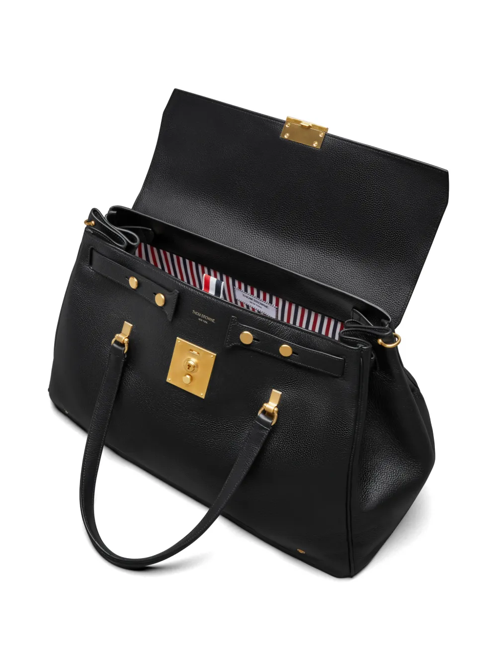 Thom Browne Bolton weekendtas met bewerkte afwerking Zwart