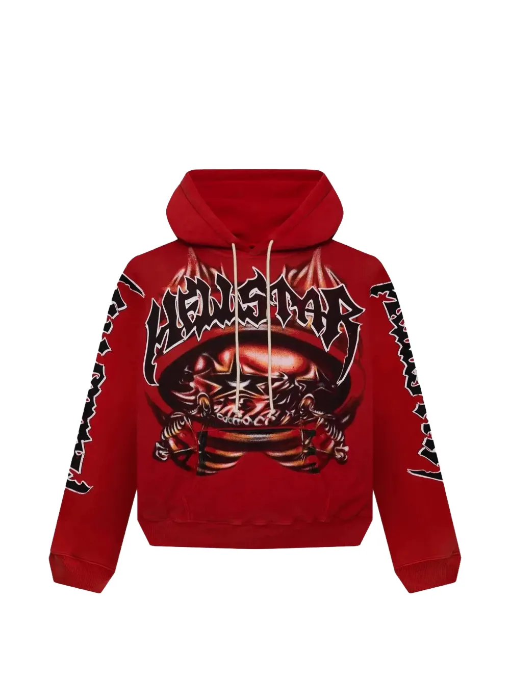 Hellstar Graphic Hooded T-shirt In Red