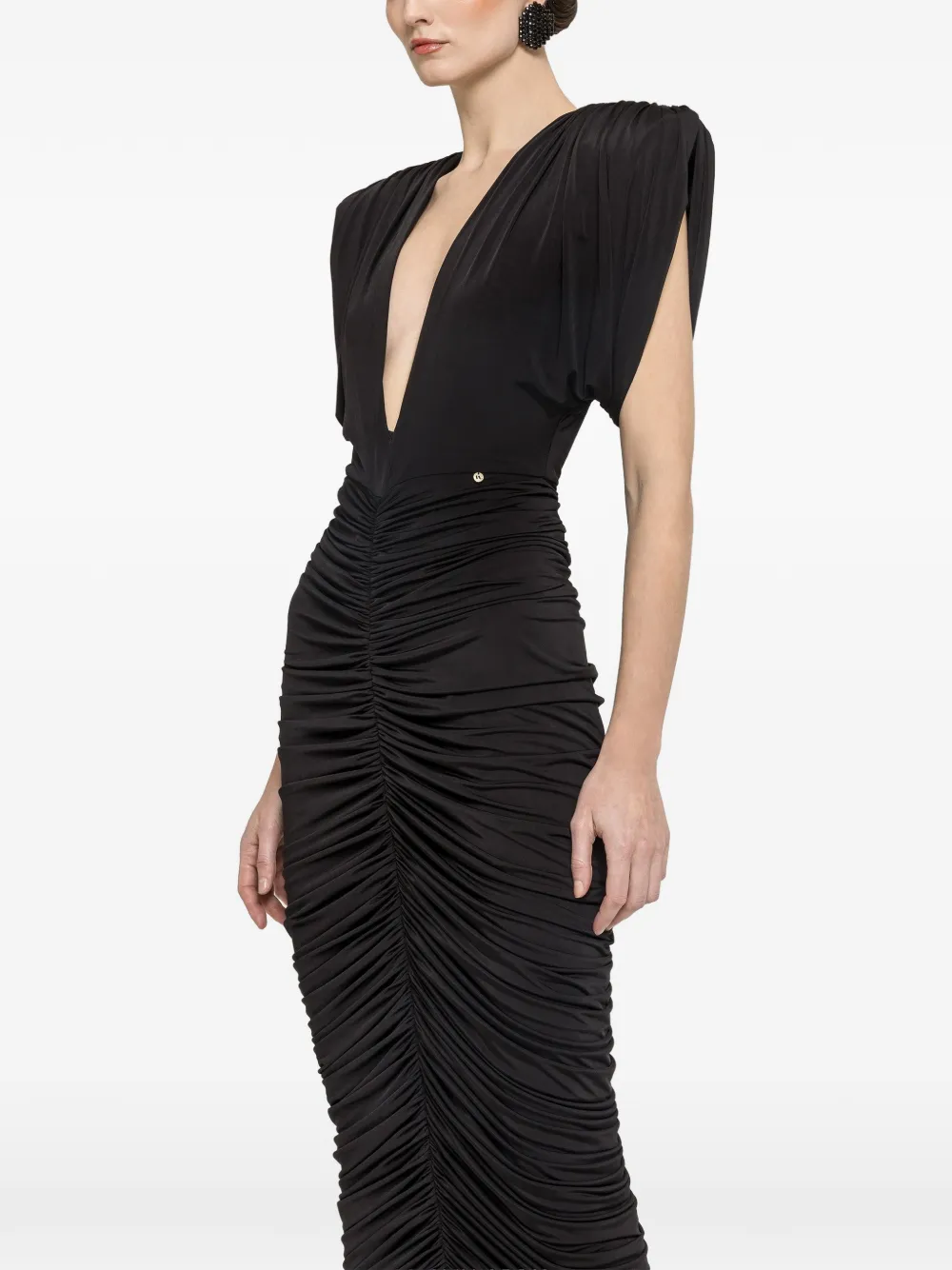 NISSA Midi-jurk met ruches Zwart