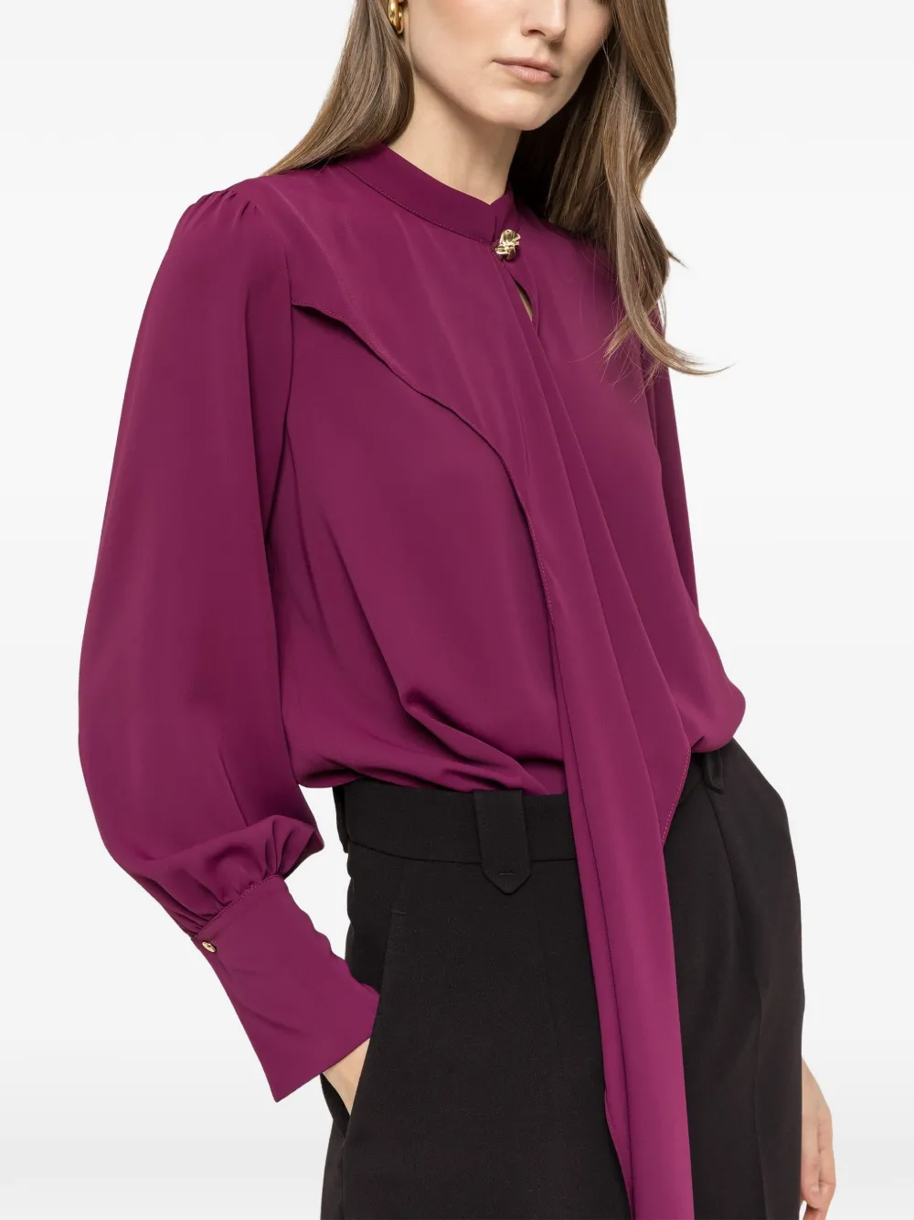 NISSA draped chiffon blouse - Viola