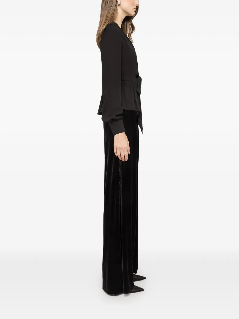 NISSA Shirt met ruches Zwart