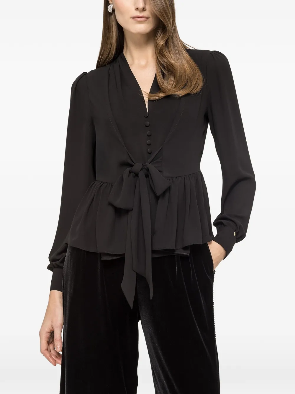 NISSA ruffled blouse - Nero