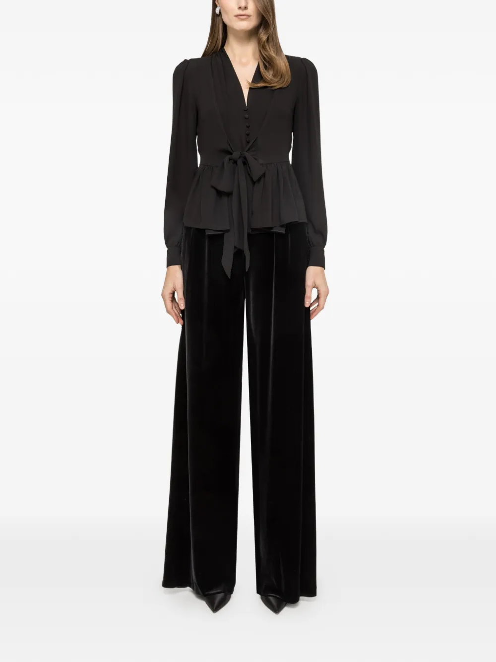 NISSA Shirt met ruches Zwart